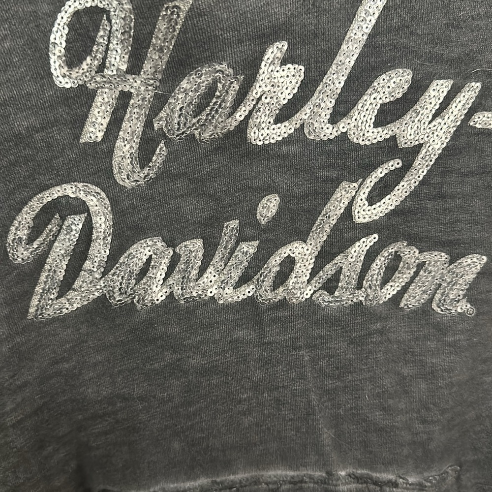 Harley-Davidson Black Distressed Script Logo Hoodie - Picture 5 of 5